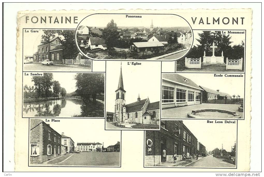 Fontaine Valmont  Gare Panorama Eglise Monument Ecole Communale - Merbes-le-Château