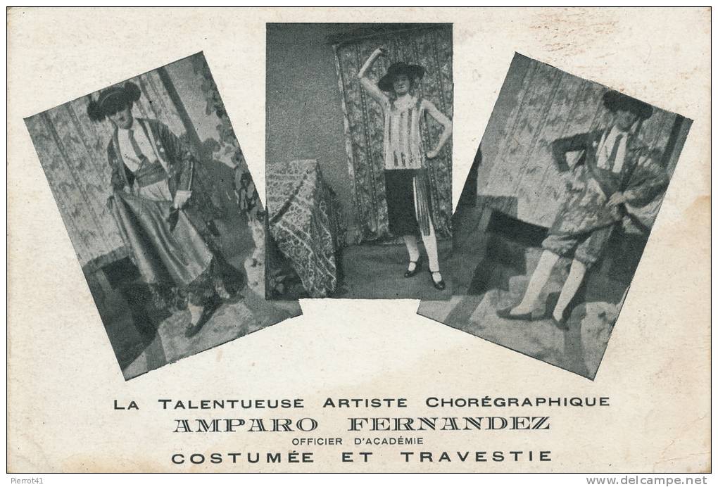 SPECTACLE - FEMME ESPAGNOLE - La Talentueuse Artiste Chorégraphique AMPARO FERNANDEZ Costumée Et Travestie - Künstler