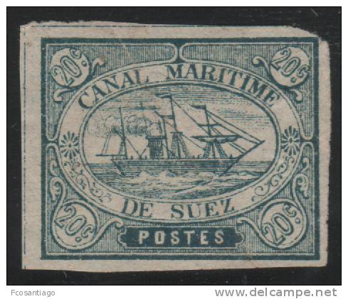 CANAL DE SUEZ 1868 - Yvert #3 - MLH * - 1866-1914 Khedivato De Egipto