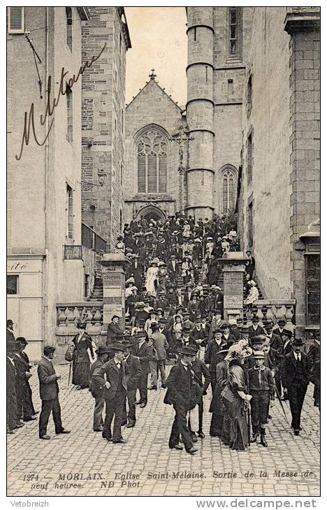 MORLAIX = ST MÉLAINE - SORTIE DE LA MESSE - Morlaix