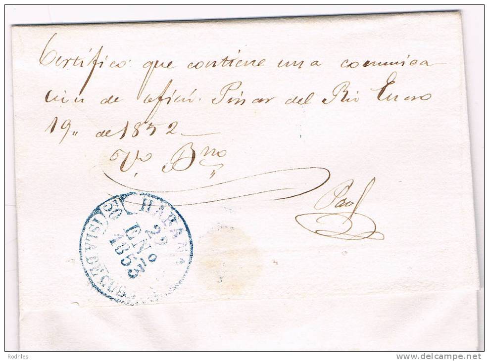 España. Prefilatelia. . Pinar Del Rio - ...-1850 Prephilately