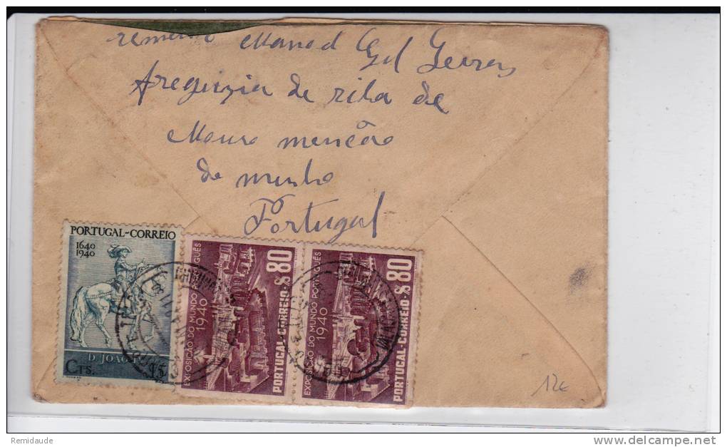 PORTUGAL - 1942 - ENVELOPPE Pour AURILLAC - Poststempel (Marcophilie)