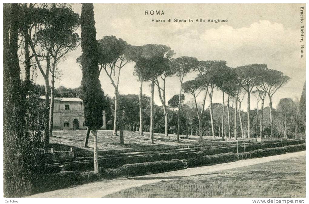 Roma - Piazza Di Siena In Villa Borghese - Parken & Tuinen