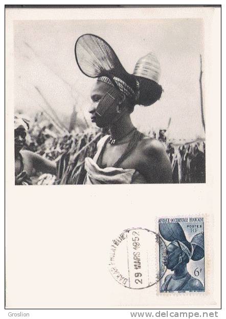 GUINEE FRANCAISE FEMME FOULAH (CARTE MAXIMUM PUBLICITAIRE IONYL LABOS LA BIOMARINE DIEPPE) 1952 - Guinée Française