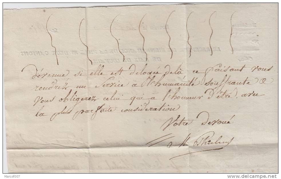 PRECURSEUR - LETTRE 1810 LOUVAIN VERS BRUXELLES GRIFFE MANUSCRITE FRANCO + TEXTE A VOIR - 1794-1814 (Franse Tijd)