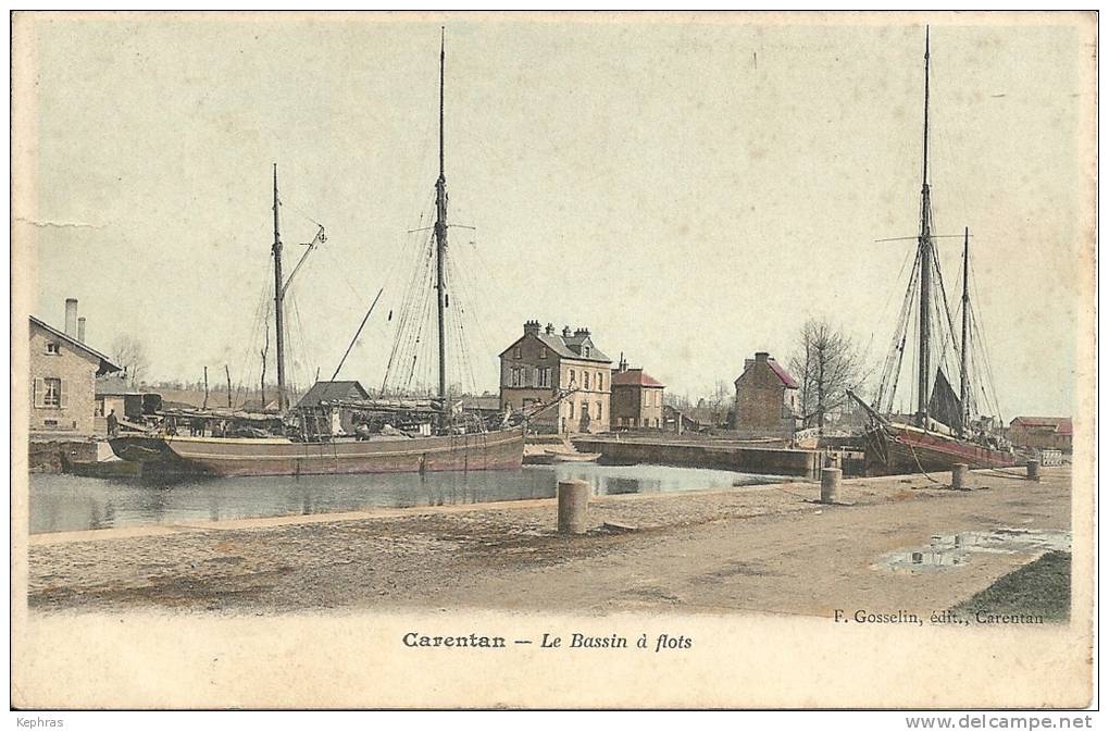 CARENTAN : Le Bassin à Flots - Cachet De La Poste 1906 - Carentan