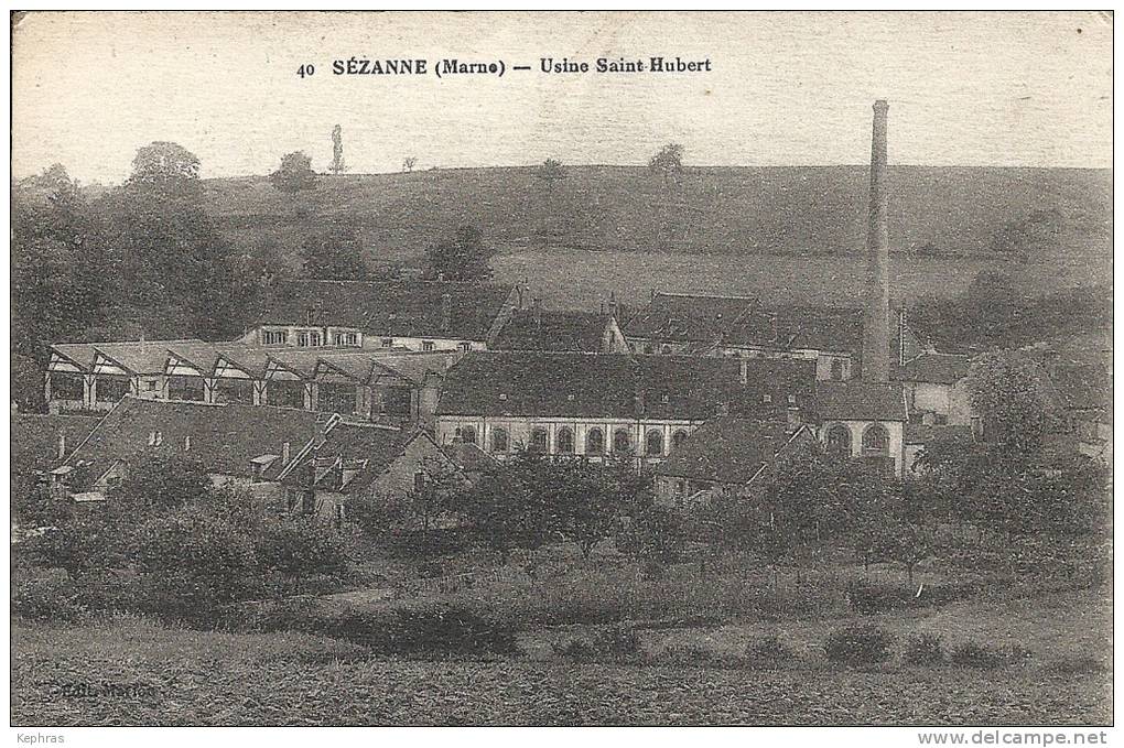 40 SEZANNE : Usine Saint Hubert - Courrier De 1920 - Sezanne