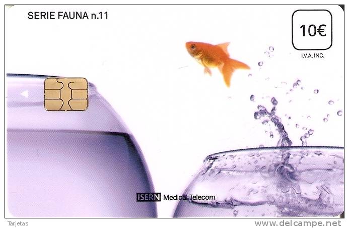 ISN-112 TARJETA DE ESPAÑA DE ISERN DE SERIE FAUNA Nº11  PEZ-FISH - Peces