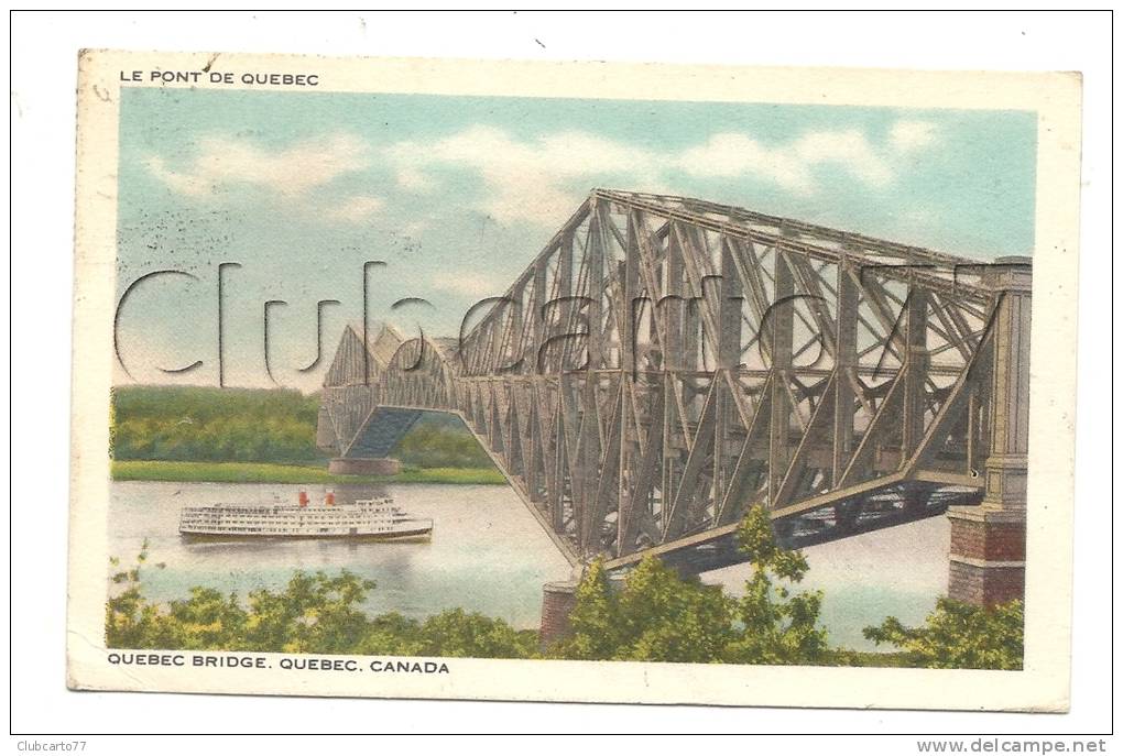 Québec (Canada, Québec) : The Quebec Bridge Lors Du Passage D´un Bateau En 1947 (animé). - Québec - Les Rivières