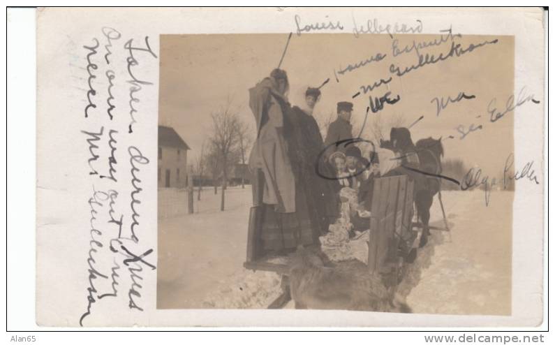 Iowa City IA Iowa, Group Of People In Snowy Scene, C1900s/10s Vintage Real Photo Postcard - Iowa City