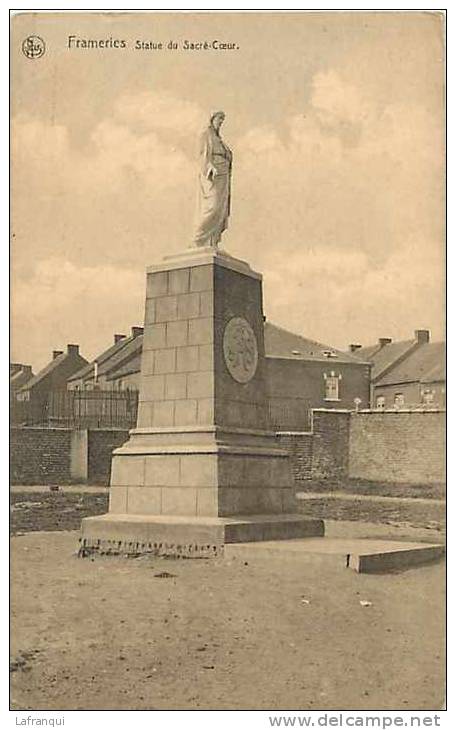 Belgique -ref A94- Frameries - Statue Du Sacre Coeur  - Carte Bon Etat  - - Frameries