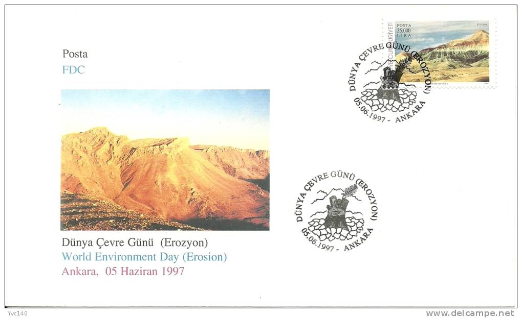 Turkey; FDC 1997 World Environment Day (Erosion) - FDC