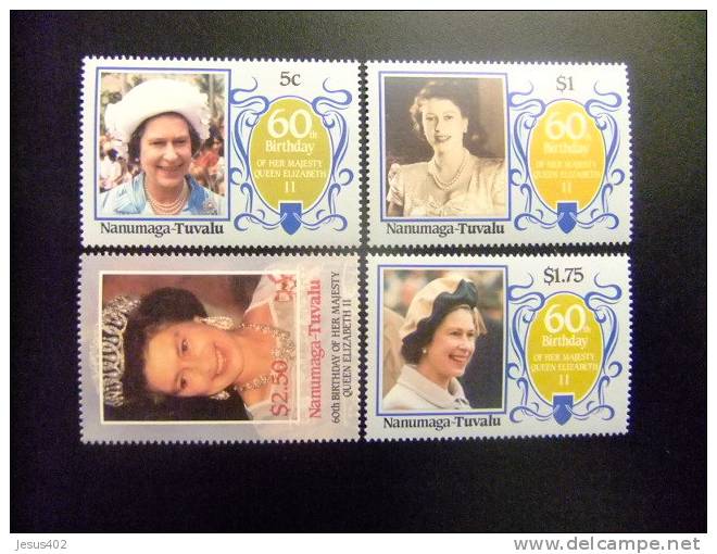 NANUMAGA TUVALU 1986 60 ANIVER.REINA ELIZABETH II  Yvert &Tellier Nº    SG Nº 8  MNH - Tuvalu (fr. Elliceinseln)