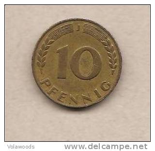 Germania - Moneta Circolata Da 10 Pfennig Zecca Amburgo J Km103 - 1949 - 10 Pfennig