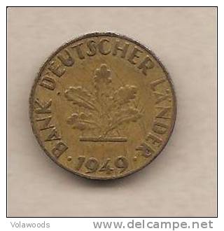 Germania - Moneta Circolata Da 10 Pfennig Zecca Amburgo J Km103 - 1949 - 10 Pfennig