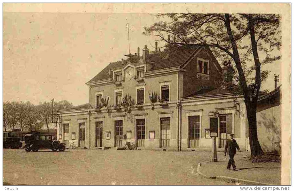 71-CHAGNY-La Gare- Cpsm Animée 1941 - Chagny