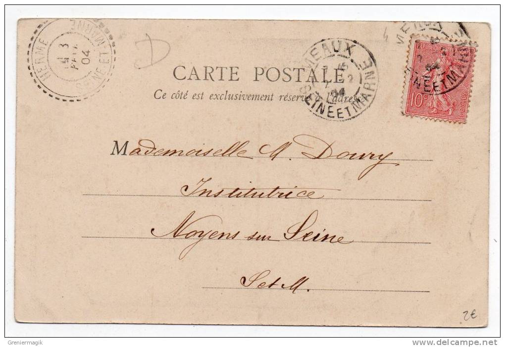 Cpa Pionnière 77 - Aux Enfants De L'arrondissement De Meaux Morts Pour La Patrie - Cachet Rond Tireté Herme 1904 - Kriegerdenkmal