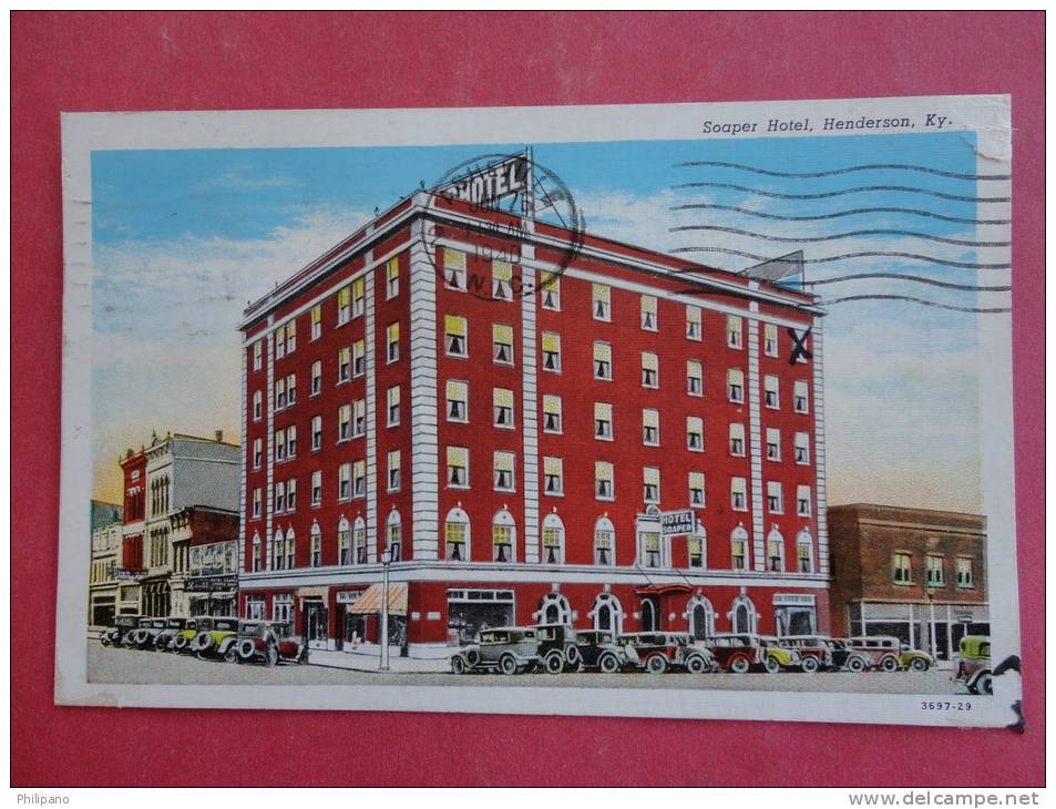 - Kentucky > Henderson  Soaper Hotel 1940 Cancel --------          Ref 882 - Henderson