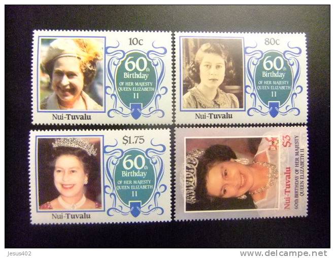 NUI TUVALU 1985  60 CUMPLEAÑOS DE LA REINA ELIZABETH II  Yvert &Tellier Nº  0 **  SG Nº 8 MNH - Tuvalu (fr. Elliceinseln)