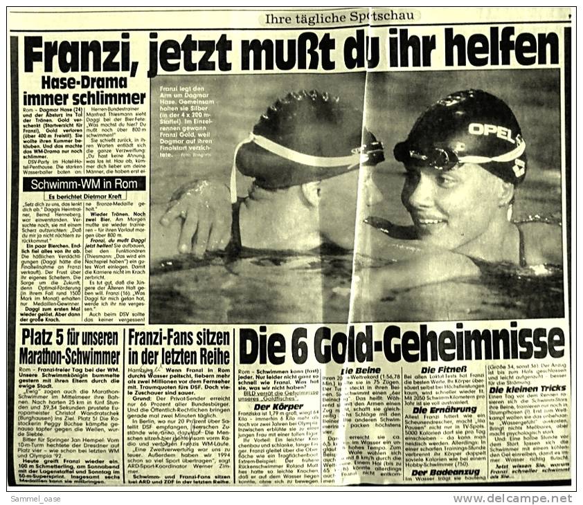 BILD-Zeitung Vom 9. September 1994 : Bier-Streik : Erste Kneipe Dicht - Mitterrand In Berlin : Chemo-Therapie? - Autres & Non Classés