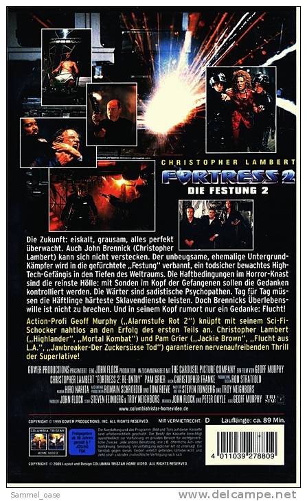 VHS Video  ,  Fortress 2 - Die Festung 2  -  Mit Beth Toussaint , Christopher Lambert , Pam Grvon -  Von 2000 - Actie, Avontuur