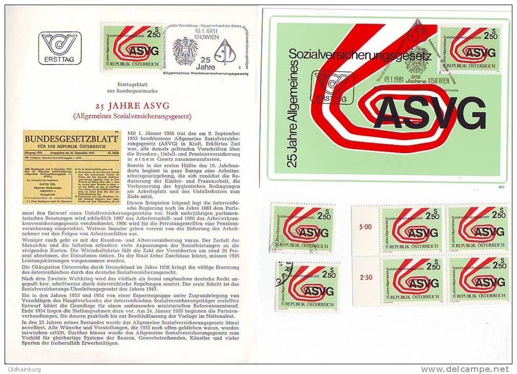 3011z7: Österreich 1981; ASVG **, Gest., Maximumkarte Und Ersttagsblatt - Lettres & Documents