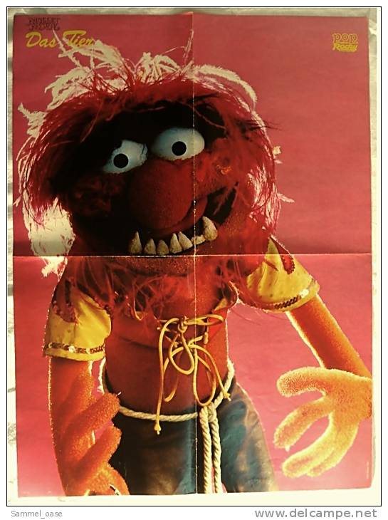 Musik Poster :  Jimmy Hendrix  -  Rückseitig Muppet Movie : Das Tier  -  Ca. 1982 Aus Der Pop Rocky - Affiches & Posters