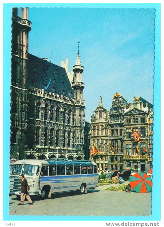 Postcard - Brussels, Bruxelles, Market, Bus    (V 17368) - Markets