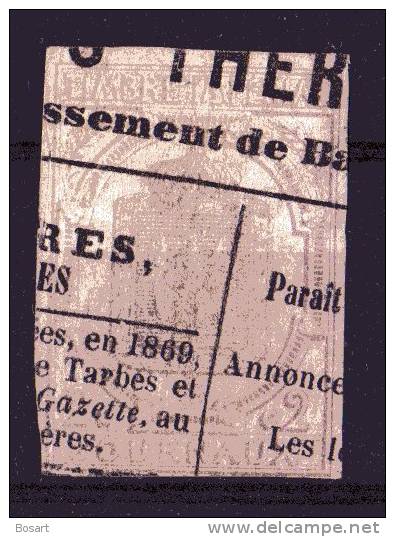 France Timbre Journaux N°1 Ob.(b) 1868 Cote 85 € - Newspapers