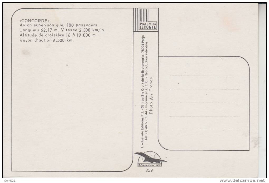 FLUGZEUGE - CONCORDE - AIR FRANCE - 1946-....: Modern Era