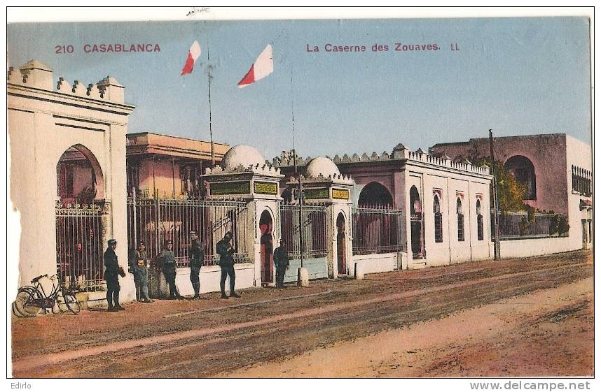 CASABLANCA La Caserne Des Zouaves  Mal Coupée - écrite TB - Casablanca