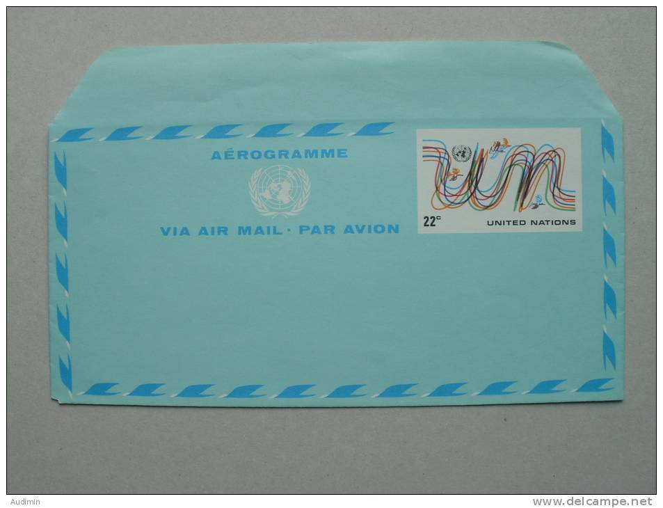 UNO-New York Aerogramm Air Letter LF 8 ++ Mnh, Initialen "un" - Poste Aérienne