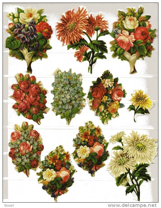 Découpis Lot De 11 Motifs Fleurs V.20 € - Bloemen