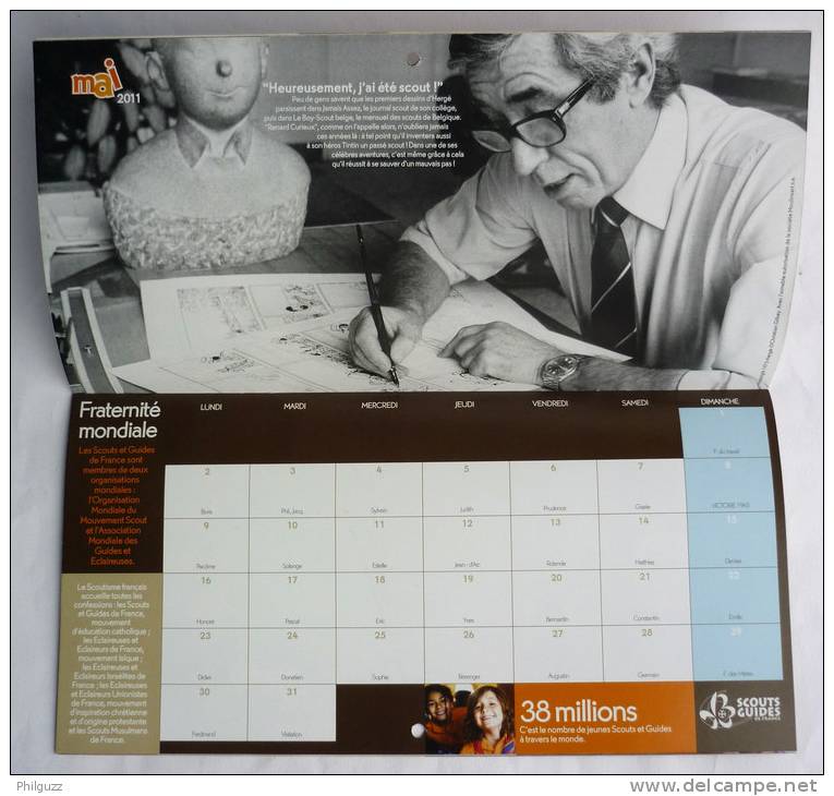 CALENDRIER SCOUT Tous Différents 2011 - HERGE - TINTIN - Agendas & Calendriers