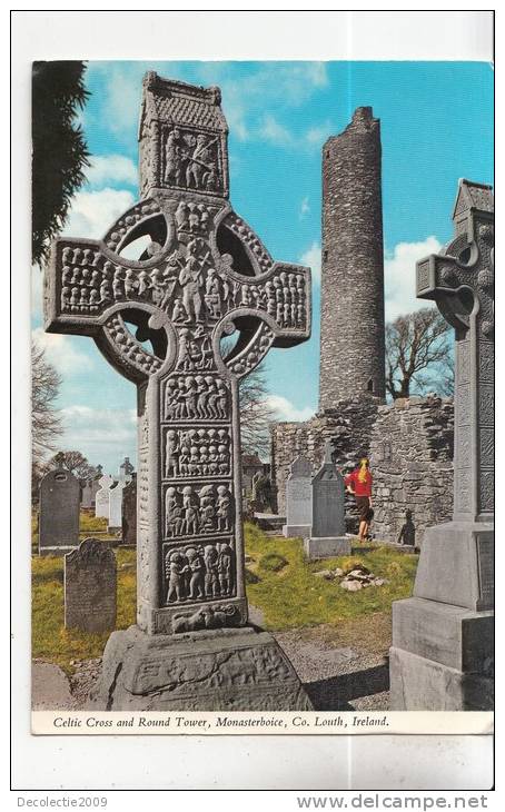 BT2850 Cenltic Cross And Round Tower Monasterboice Louth   2 Scans - Louth