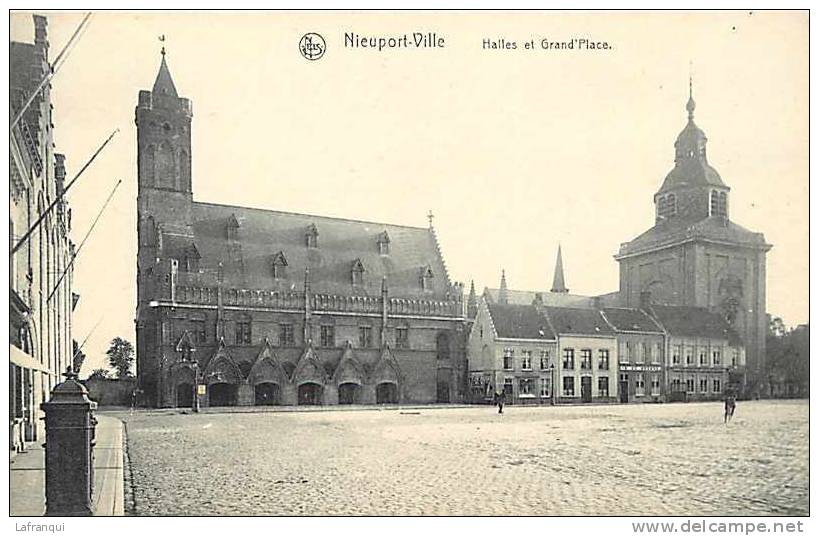 Belgique -ref A55- Nieuport Ville - Halles Et Grand Place - Editeur Nels -carte Bon Etat - - Nieuwpoort