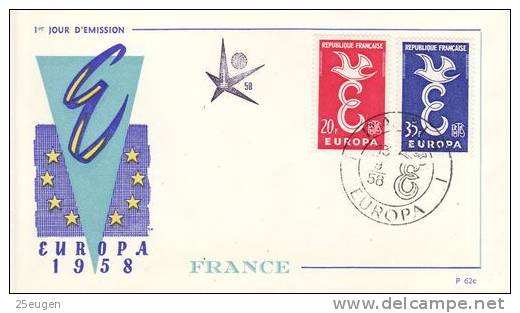 FRANCE 1958 EUROPA CEPT FDC /ZX/ - 1958