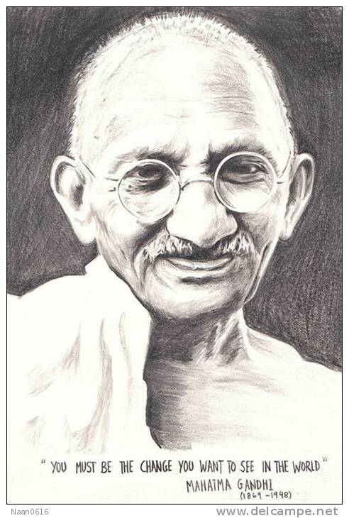 (N46-068 )   Mahatma Gandhi  , Postal Stationery-Entier Postal-Ganzsache-Postwaar Destuk - Mahatma Gandhi