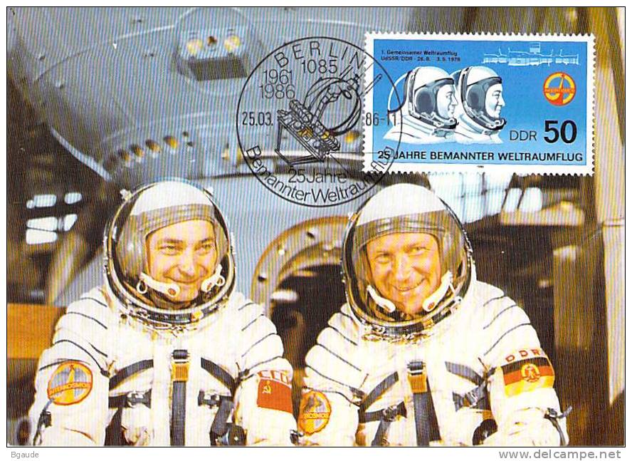 ALLEMAGNE DDR CARTE MAXIMUM NUM.YVERT 2629 CONQUETE SPATIALE ESPACE - Maximum Cards