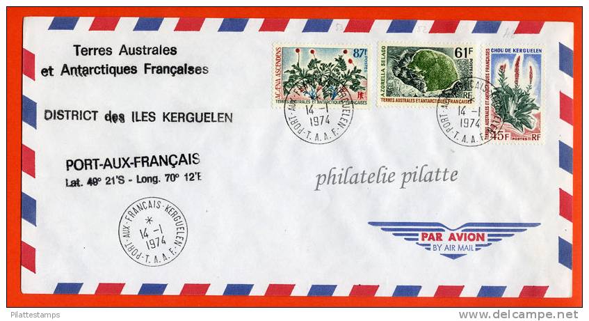 T.A.A.F LETTRE DES KERGUELEN DU 14/01/1974 - Autres & Non Classés