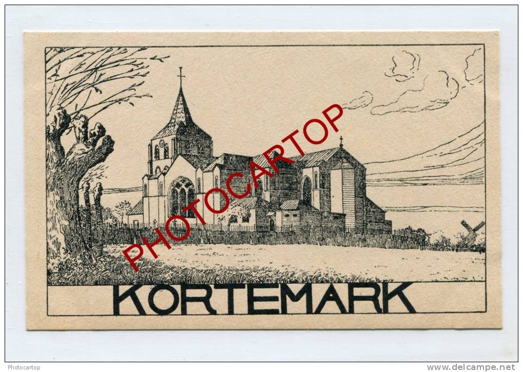 Carte Allemande-KORTEMARK-Dessin-Guerre 14-18-1WK-Militaria-BELGI EN-BELGIQUE-Flandern- - Kortemark