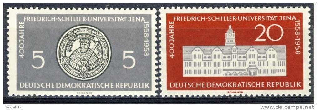 1958 German Democratic Republic Cplt. MNH (**) Set Of 2 Stamps " 400 Years Schiller University " Michel 647-48 - Unused Stamps