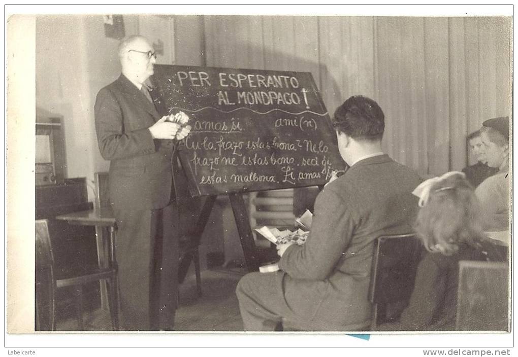 ESPERANTO CARTE PHOTO APPRENTISSAGE DE LA LANGUE  CACHET ESPERANTO - Esperanto