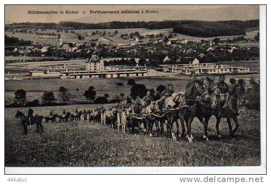 Etablissements Militaires à Kloten Bel Attelage    (scans Recto Et Verso) - Kloten