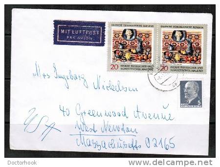 EAST GERMANY    Mixed Airmail Cover To "West Newton,Mass, USA" (7/17/69) - Brieven En Documenten