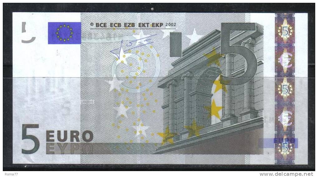 2ENG104 - PORTOGALLO , BANCANOTA Serie M - U008 H5 UNC . Trichet . SEE PHOTO - 5 Euro