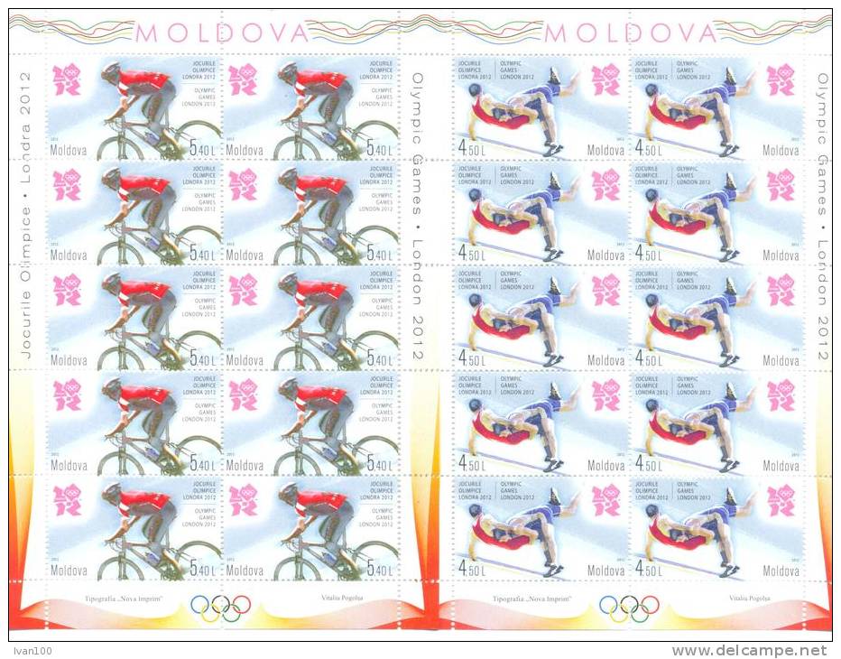 2012. Moldova, Summer Olympic Games LONDON´2012, 2 Sheetlets, Mint/** - Zomer 2012: Londen