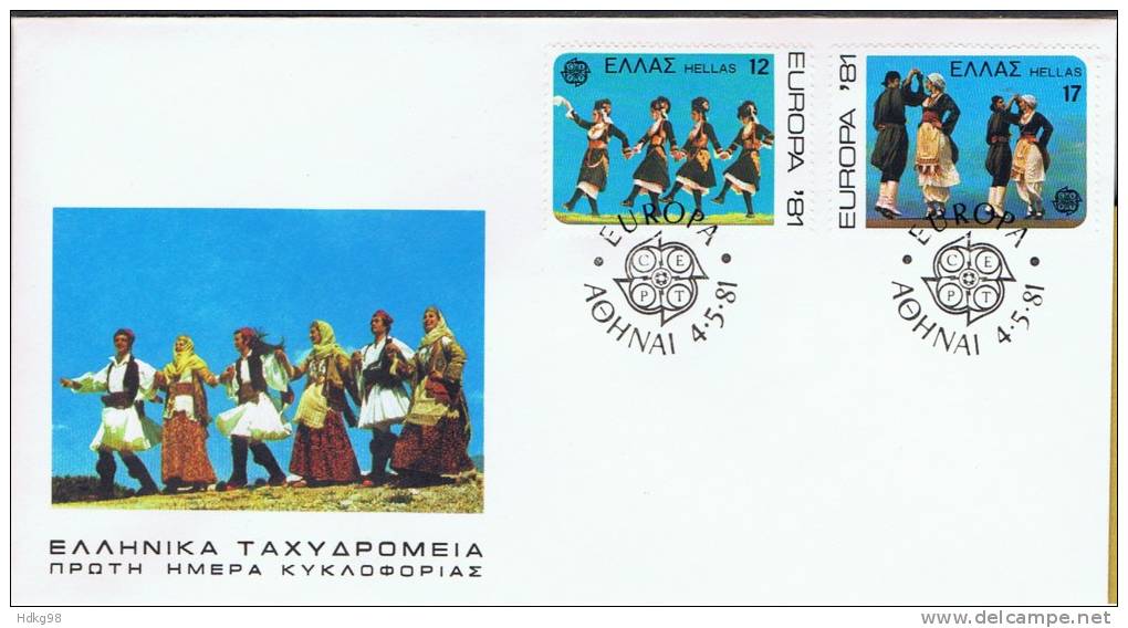 GR Griechenland 1981 Mi 1445-46 EUROPA FDC - Lettres & Documents