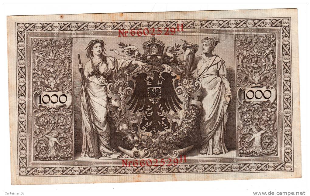 Billet - Allemand - 1000 Mark - 1910 - Lettre O - N° 66025289H - 1.000 Mark