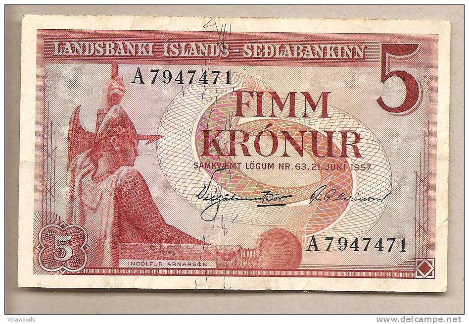 Islanda: Banconota Circolata Da 5 Corone - 1957 - Iceland